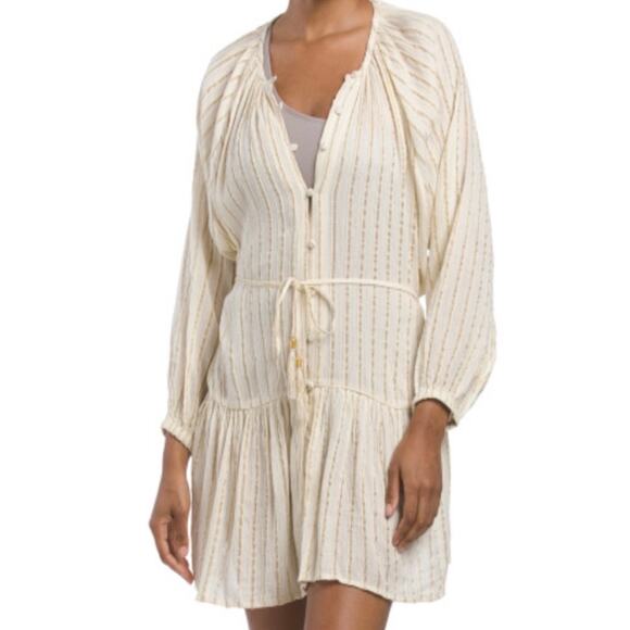 L*SPACE VIDA MINI COVERUP DRESS APRICOT GOLD SIZE SM - Picture 2 of 3